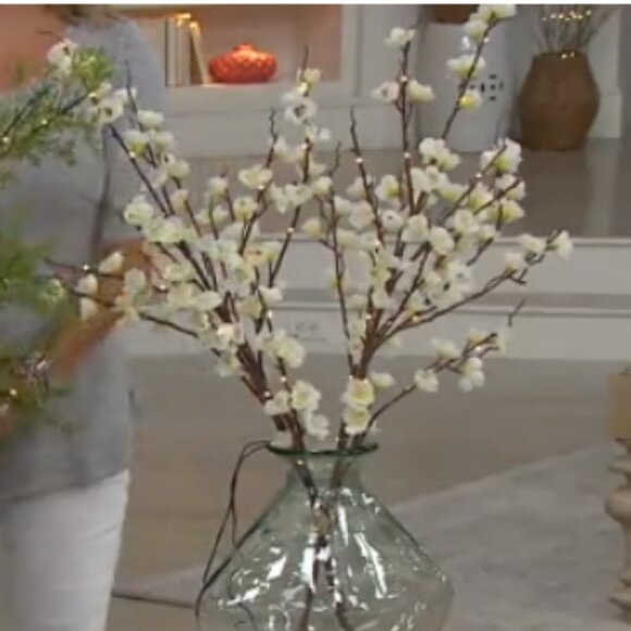 Bethlehem Lights Illuminated Decorative Branches Ivory Blossom Spring - Set of 2 - Picture 4 of 10